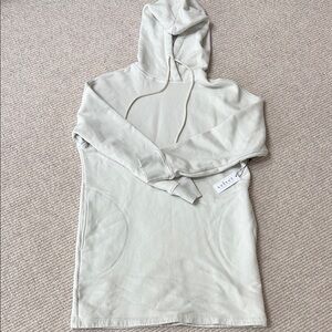 Velvet by Graham & Spencer Cream Hooded Sweatshirt Dress, Size XS